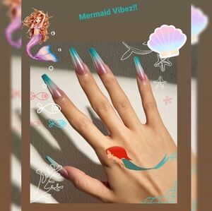 Mermaid Color Press on Nails